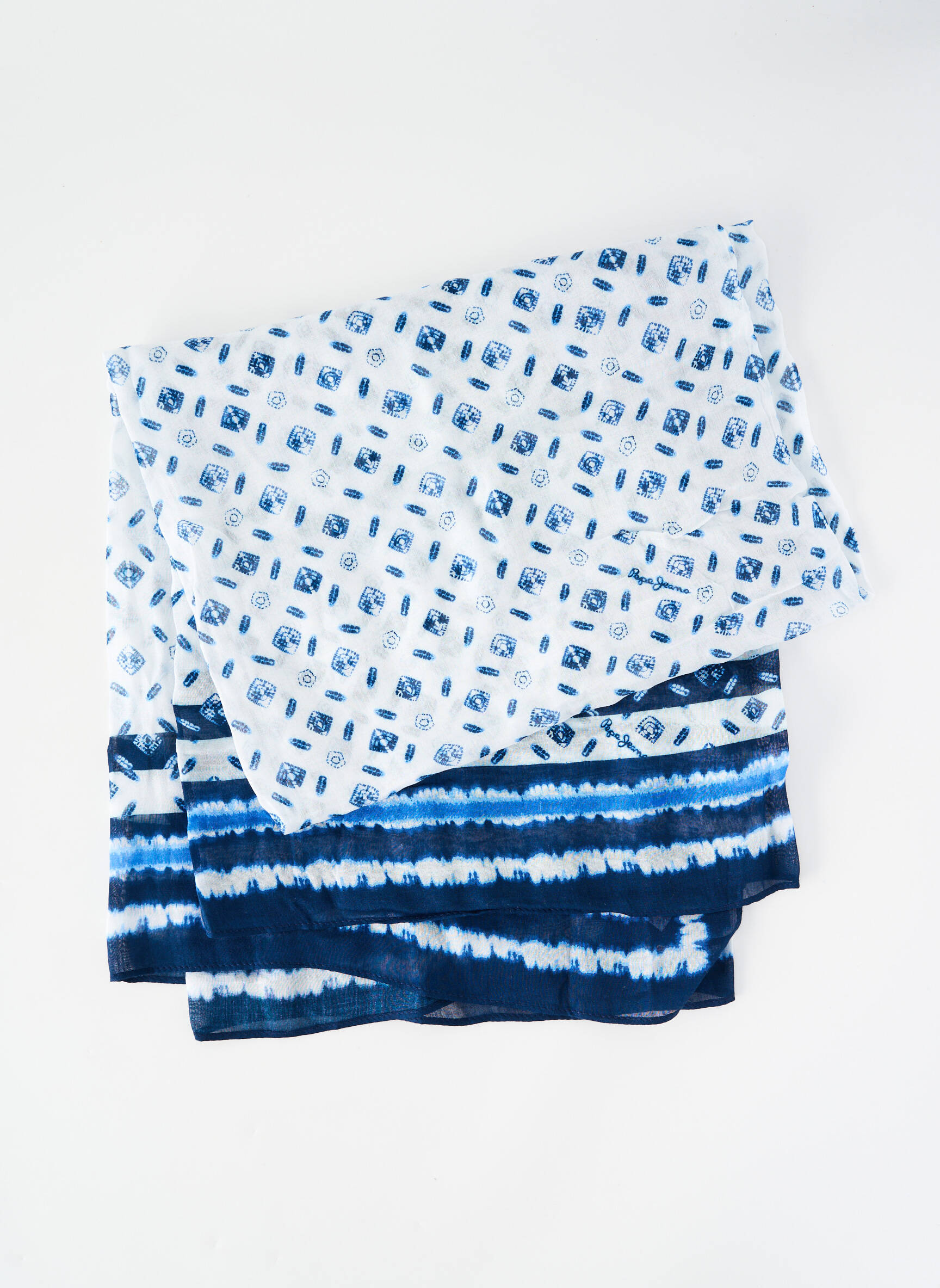 Foulard tissage popeline bleu PEPE JEANS femme