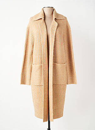 Gilet manches longues coupe cintrée beige YAYA femme