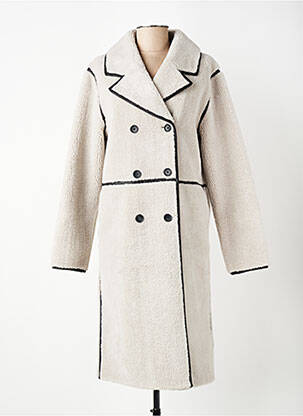 Manteau long coupe cintrée sans capuche gris YAYA femme