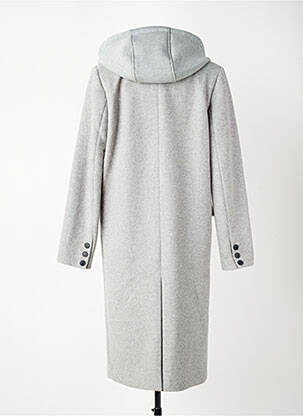 Manteau long a capuche a capuche gris IKKS femme