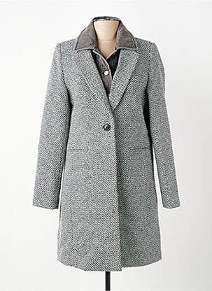 Manteau long coupe cintrée sans capuche gris IKKS femme