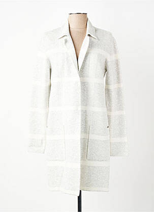 Manteau long coupe cintrée sans capuche gris YAYA femme