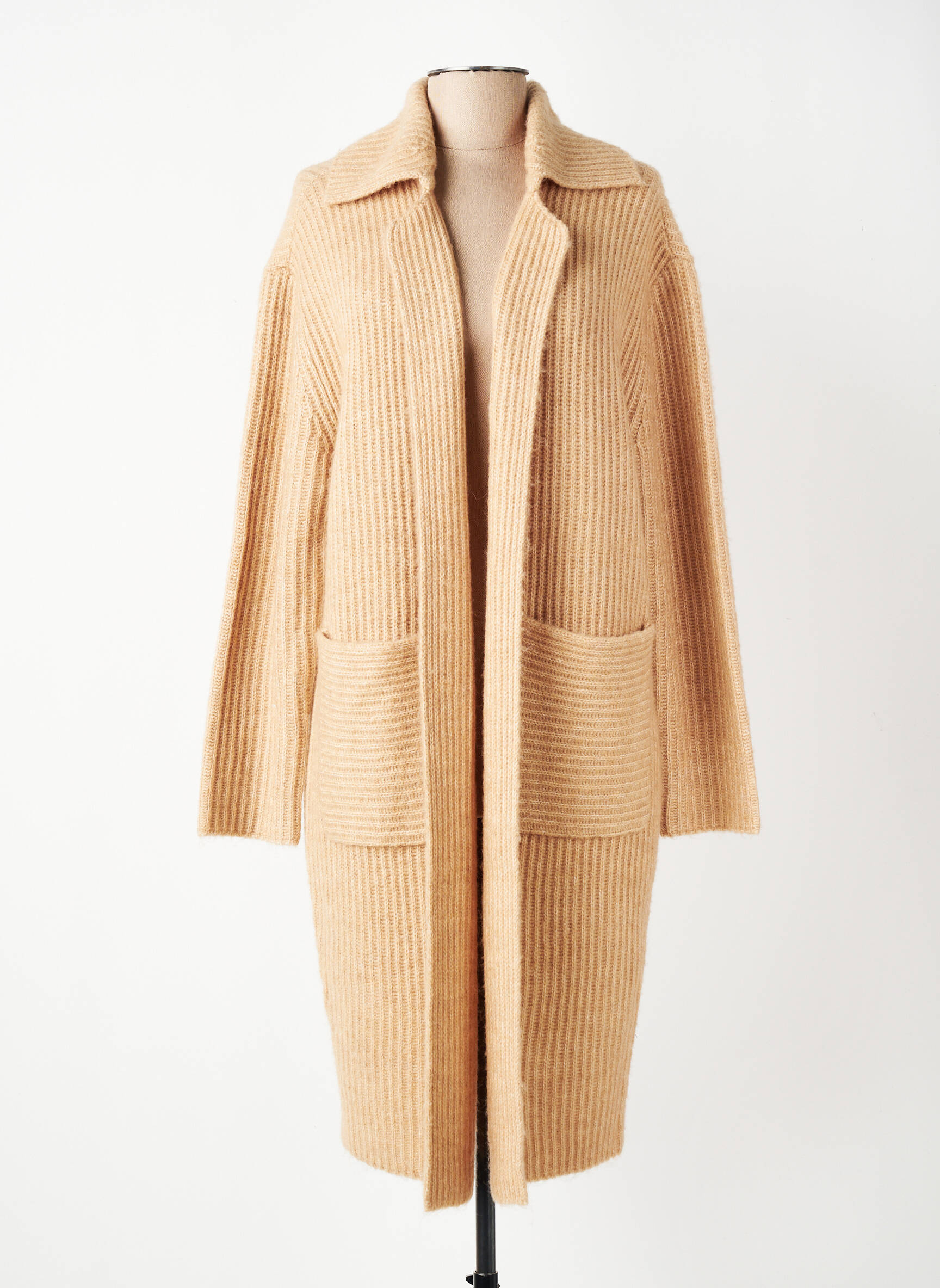 Gilet manches longues coupe cintrée beige YAYA femme