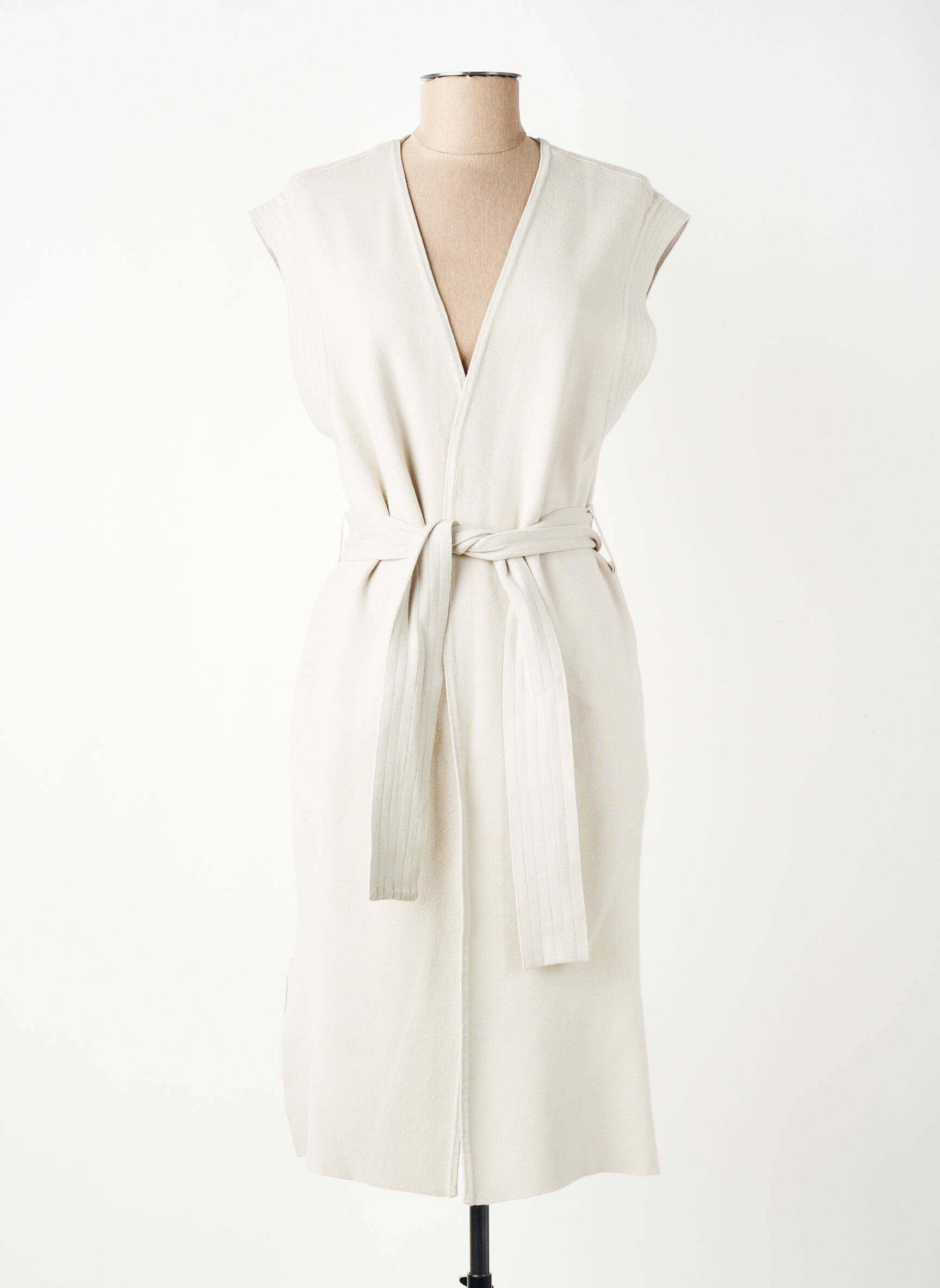 Gilet sans manche maille fine gris YAYA femme