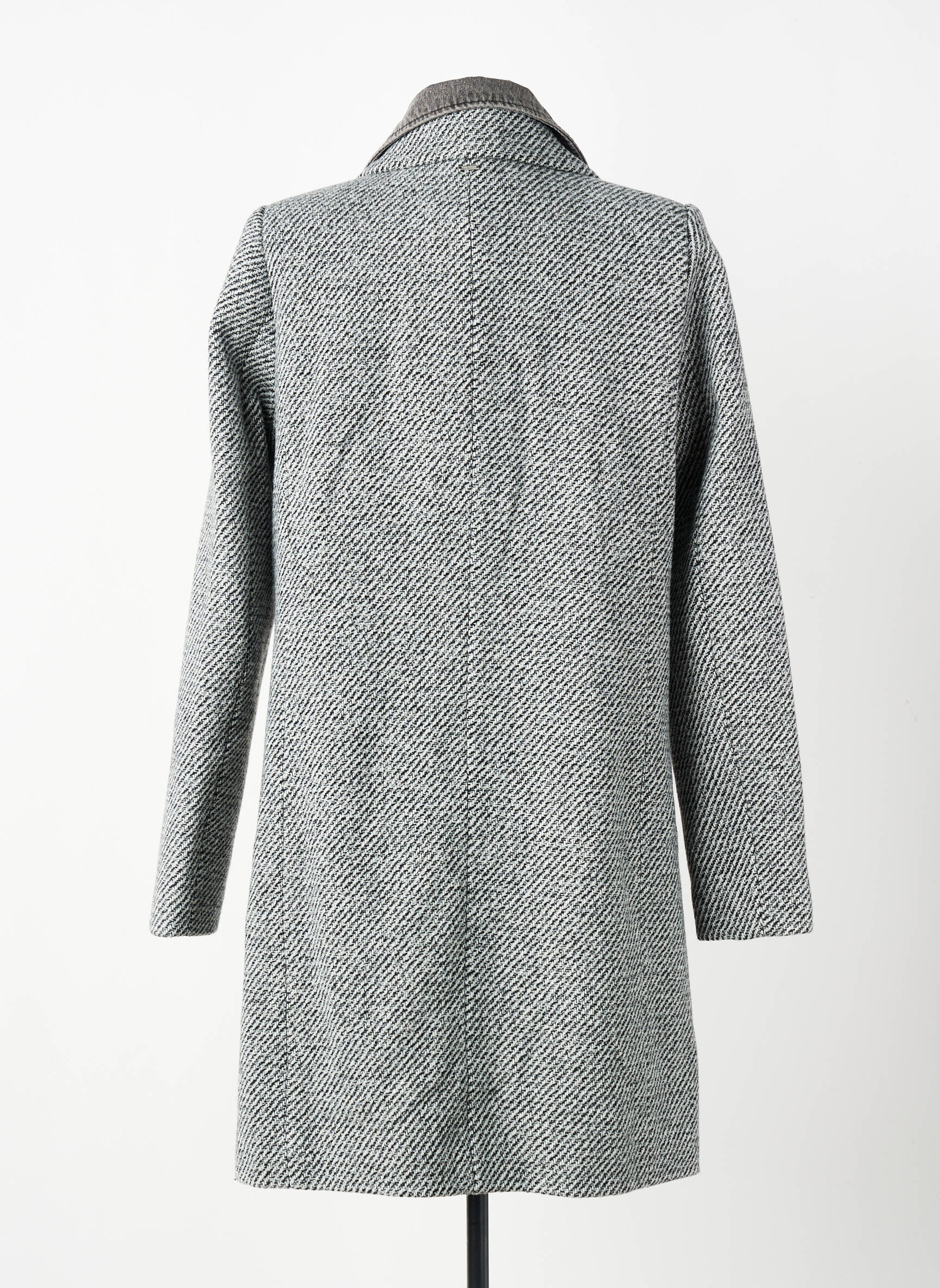 Manteau long coupe cintrée sans capuche gris IKKS femme