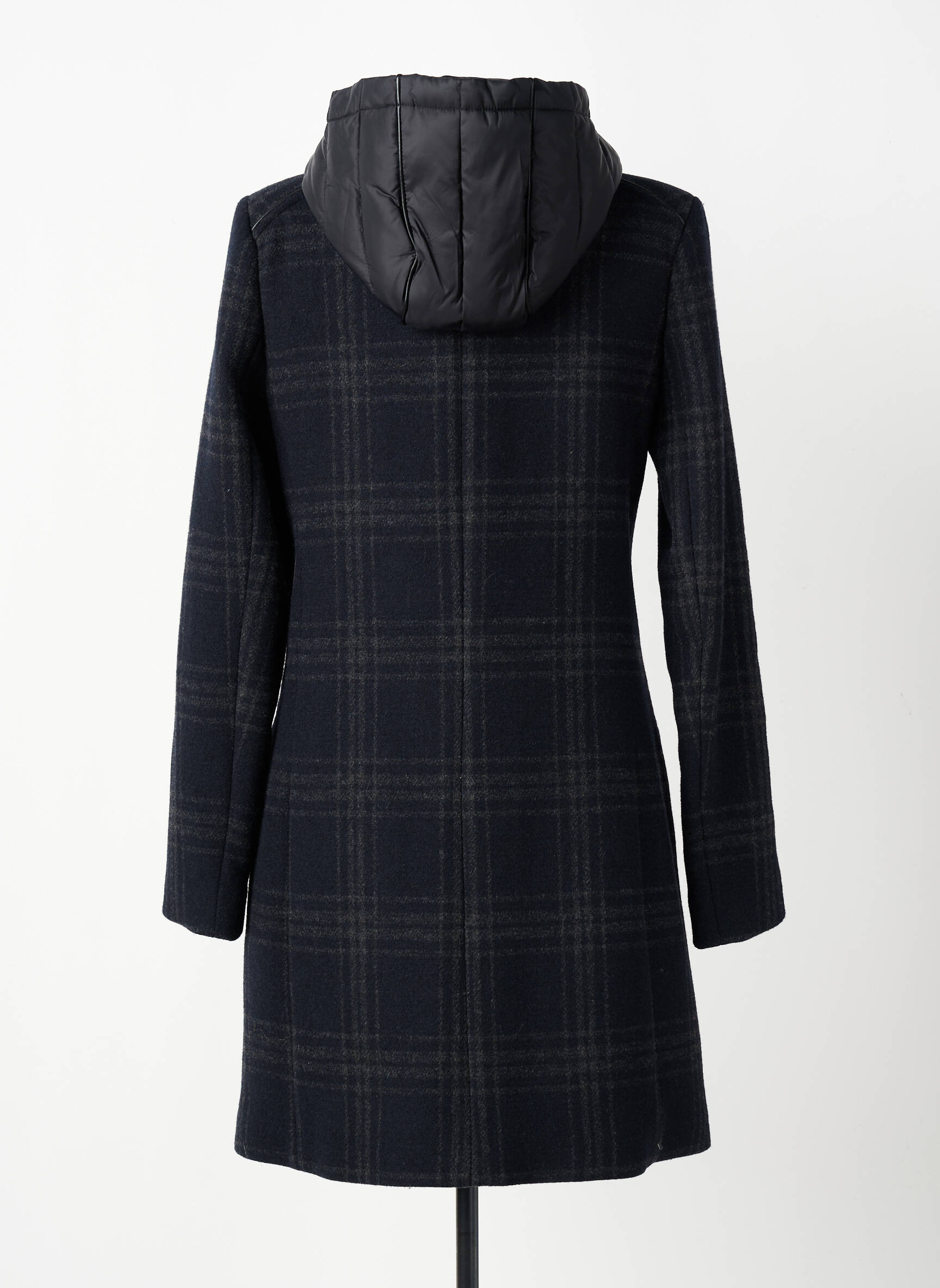 Manteau long a capuche a capuche noir ONE STEP femme