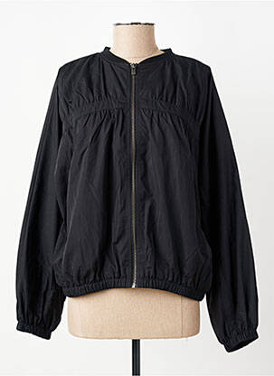 Blouson effet matière satinée noir YAYA femme