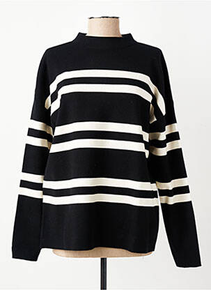 Pull stretch manches longues noir YAYA femme