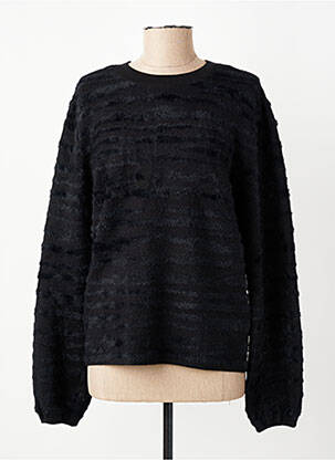 Pull coupe droite manches longues noir YAYA femme