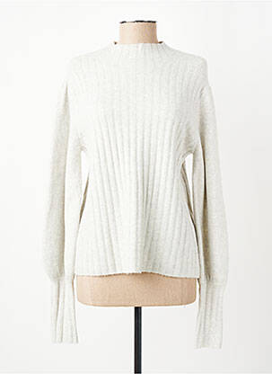 Pull coupe droite manches longues blanc YAYA femme