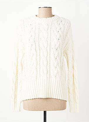 Pull coupe droite manches longues blanc YAYA femme