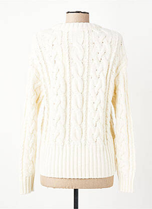 Pull coupe droite manches longues blanc YAYA femme