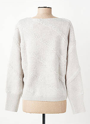 Pull maille ajourée manches longues gris YAYA femme