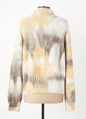 Pull maille ajourée manches longues jaune YAYA femme
