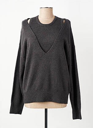 Twin-set col v gris YAYA femme