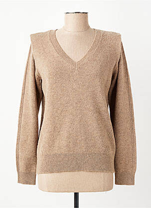 Pull stretch manches longues marron IKKS femme