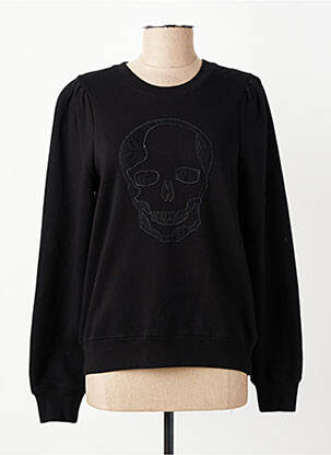 Sweat-shirt stretch manches longues noir IKKS femme