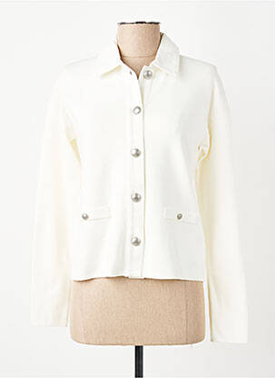 Veste chic fausses poches blanc IKKS femme