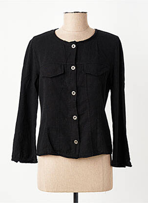 Veste casual col rond noir MALOKA femme