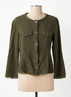 Veste casual col rond vert MALOKA femme