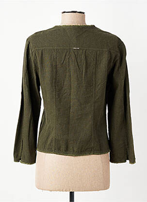 Veste casual col rond vert MALOKA femme