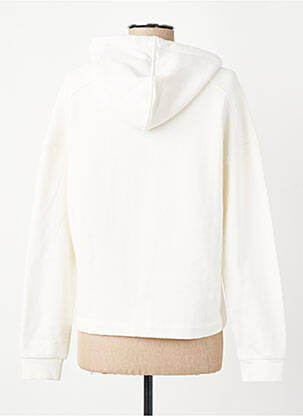 Sweat-shirt à capuche tissage jersey manches longues blanc ONE STEP femme