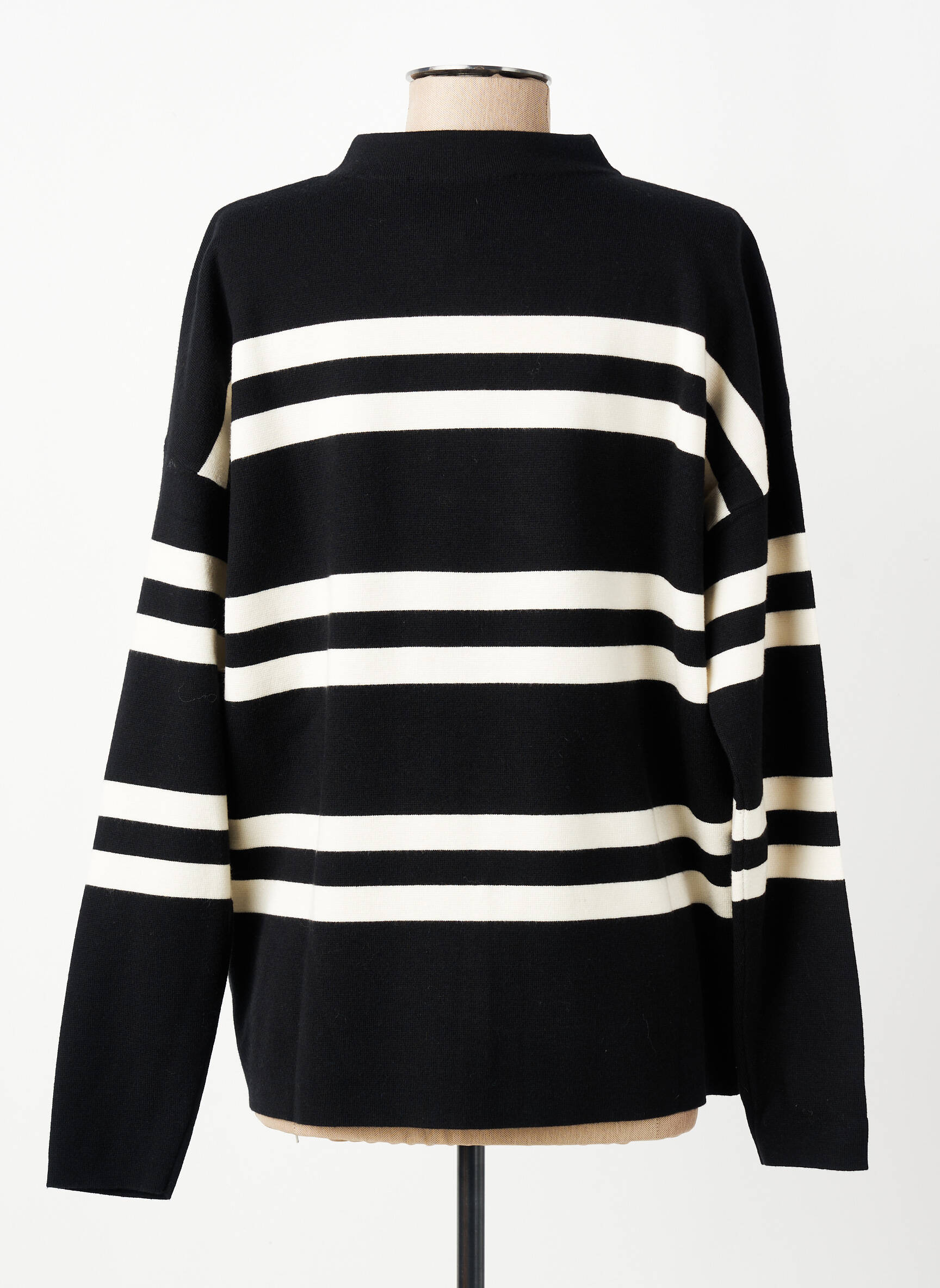 Pull stretch manches longues noir YAYA femme
