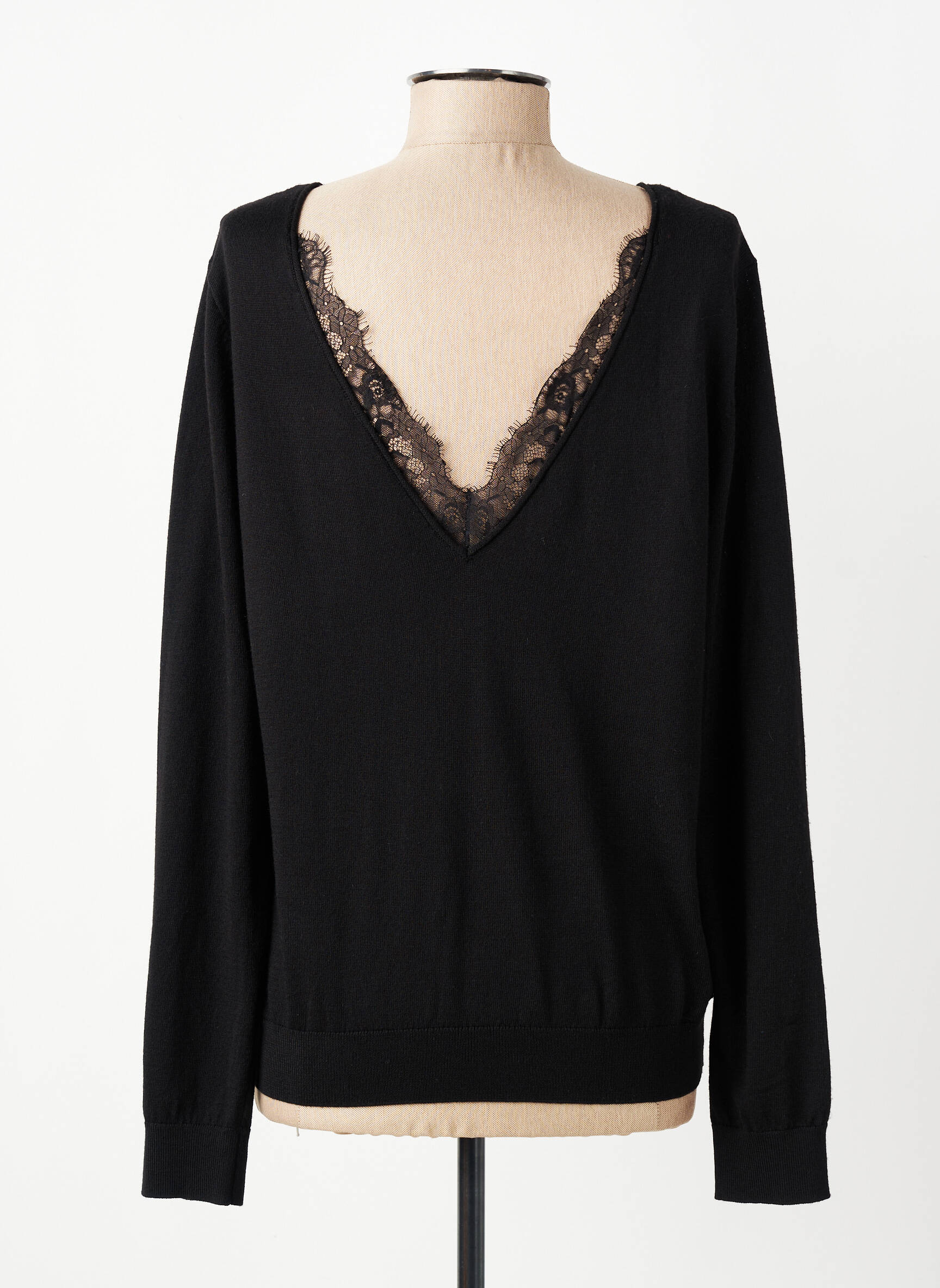 Top manches longues manches longues noir IKKS femme
