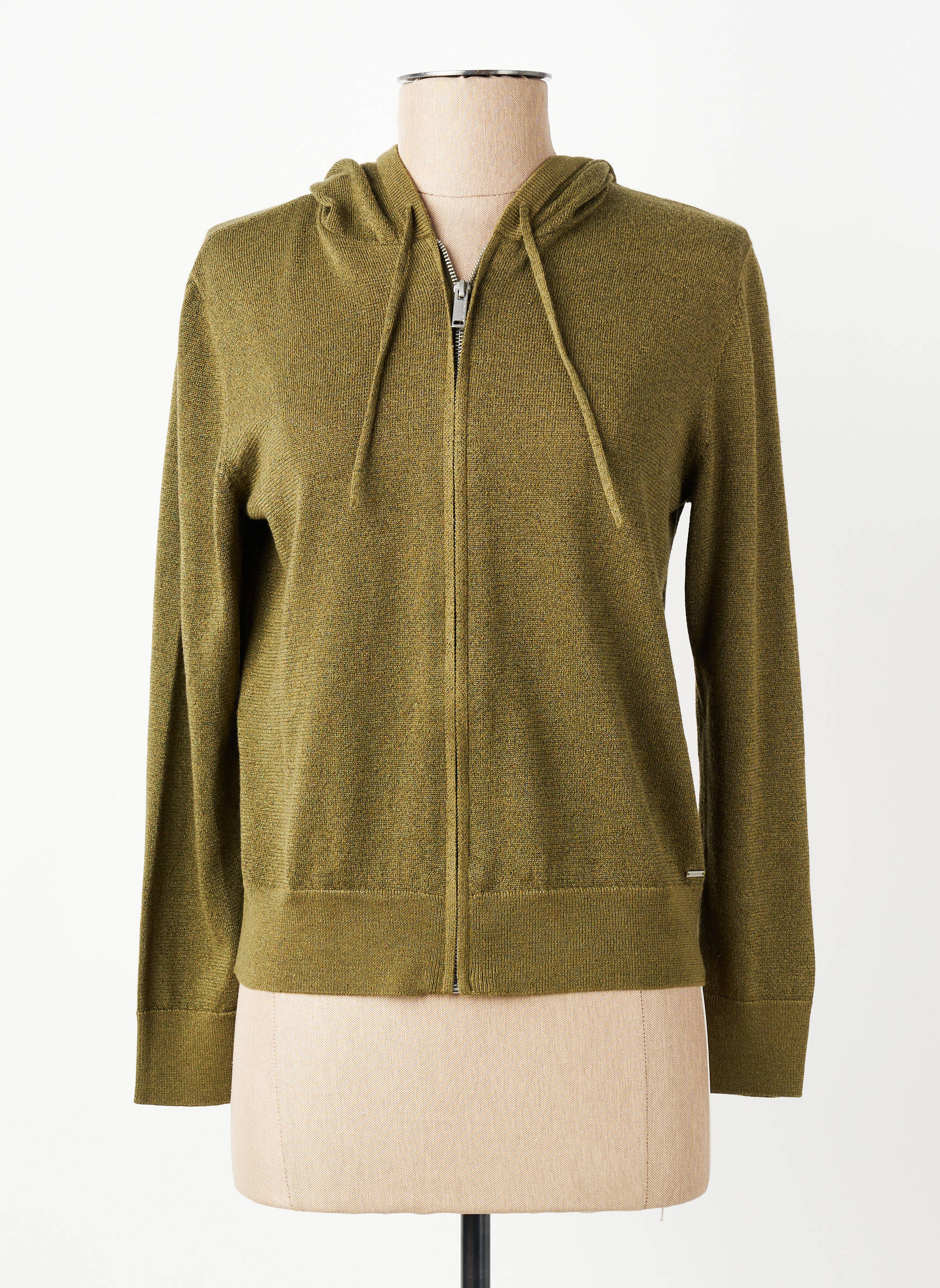 Veste casual fermeture zippée sur le devant vert IKKS femme
