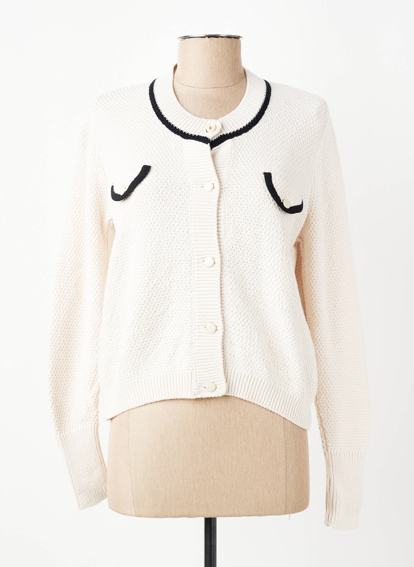 Gilet manches longues col rond blanc I.CODE (By IKKS) femme