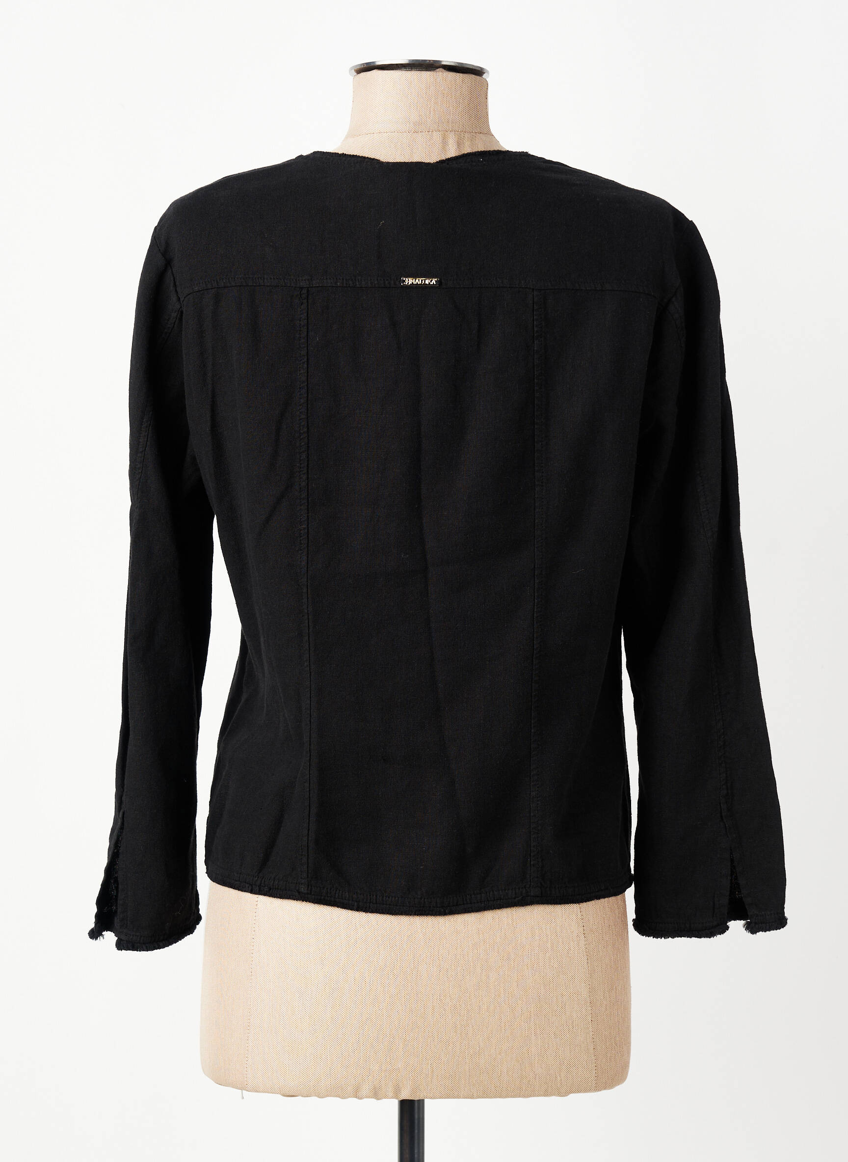 Veste casual col rond noir MALOKA femme