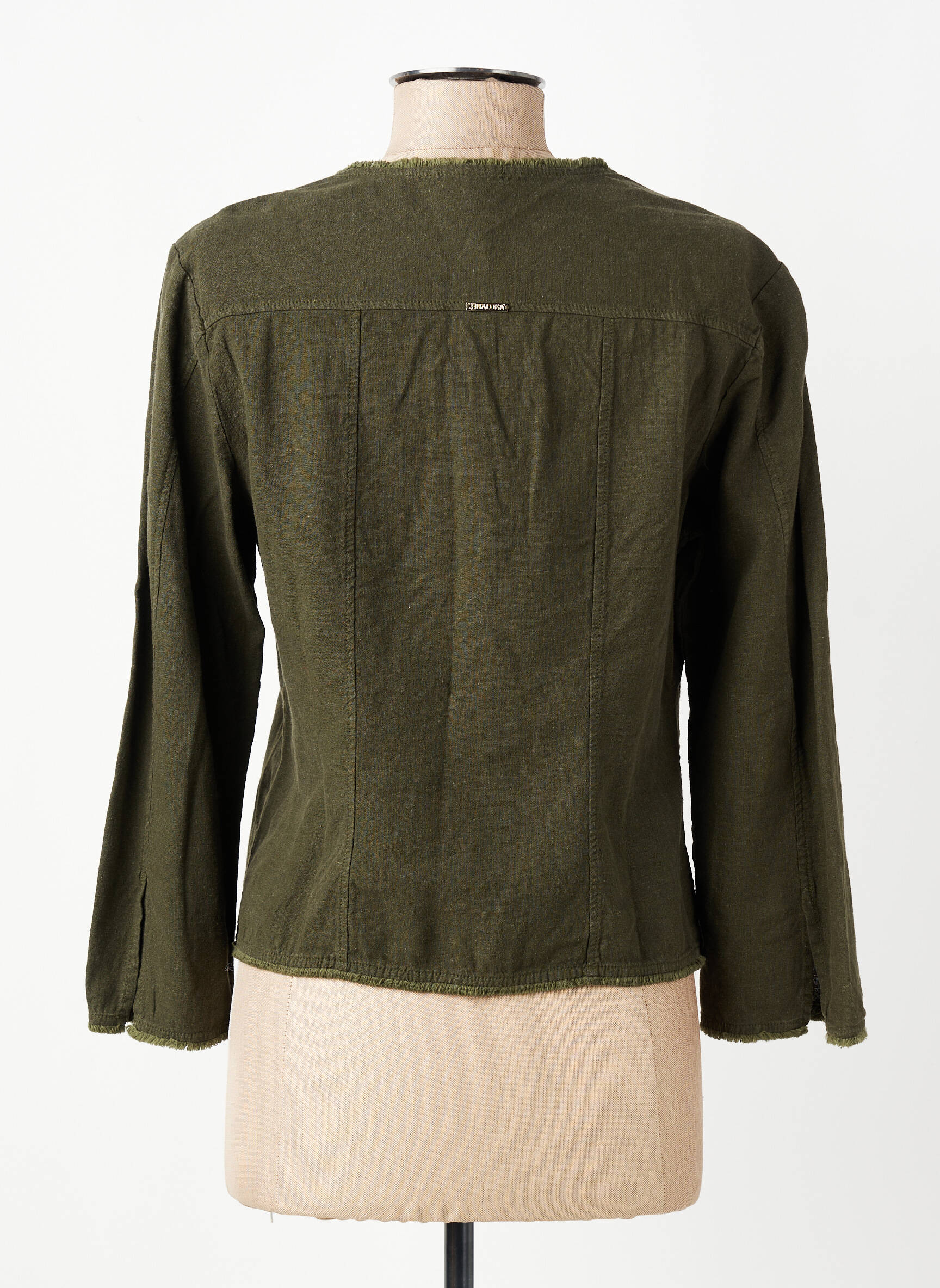 Veste casual col rond vert MALOKA femme