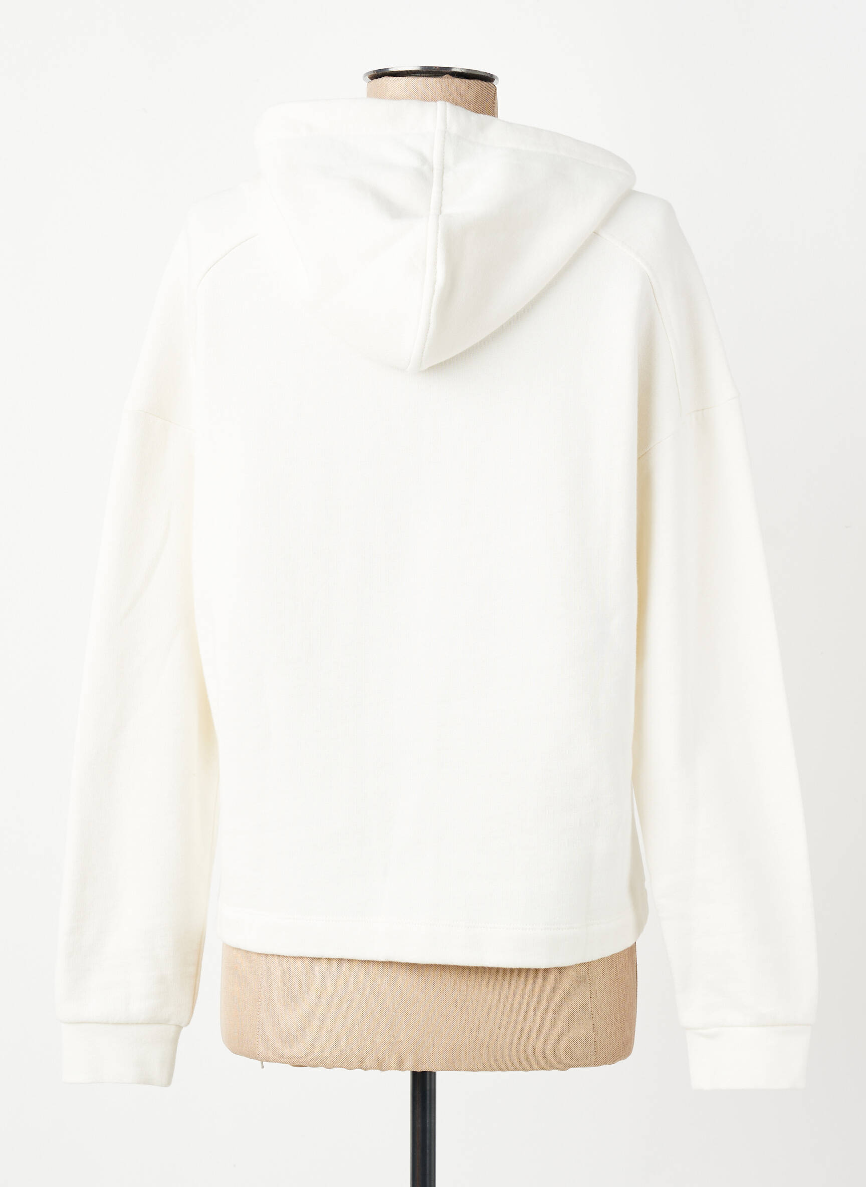 Sweat-shirt à capuche tissage jersey manches longues blanc ONE STEP femme