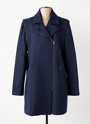 Manteau long coupe cintrée bleu I.CODE (By IKKS) femme