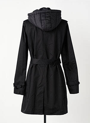 Trench tissage popeline a capuche noir IKKS femme