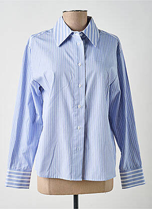 Chemisier coupe droite manches longues bleu YAYA femme