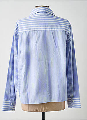 Chemisier coupe droite manches longues bleu YAYA femme