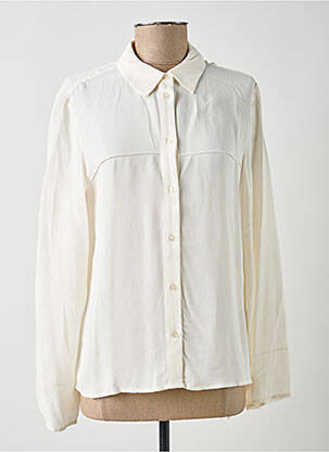 Chemisier tissage crêpe manches longues blanc YAYA femme