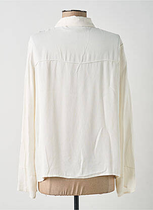 Chemisier tissage crêpe manches longues blanc YAYA femme