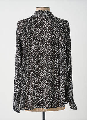 Chemisier tissage crêpe manches longues noir IKKS femme
