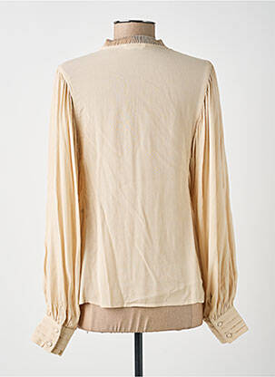 Blouse tissage popeline manches longues beige YAYA femme