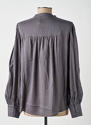 Chemisier col mao manches longues gris YAYA femme