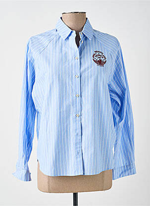 Chemisier coupe cintrée manches longues bleu I.CODE (By IKKS) femme