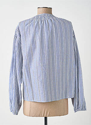 Chemisier coupe droite manches longues bleu YAYA femme