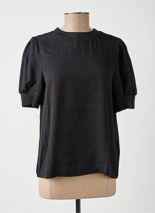 Top manches courtes manches courtes noir YAYA femme