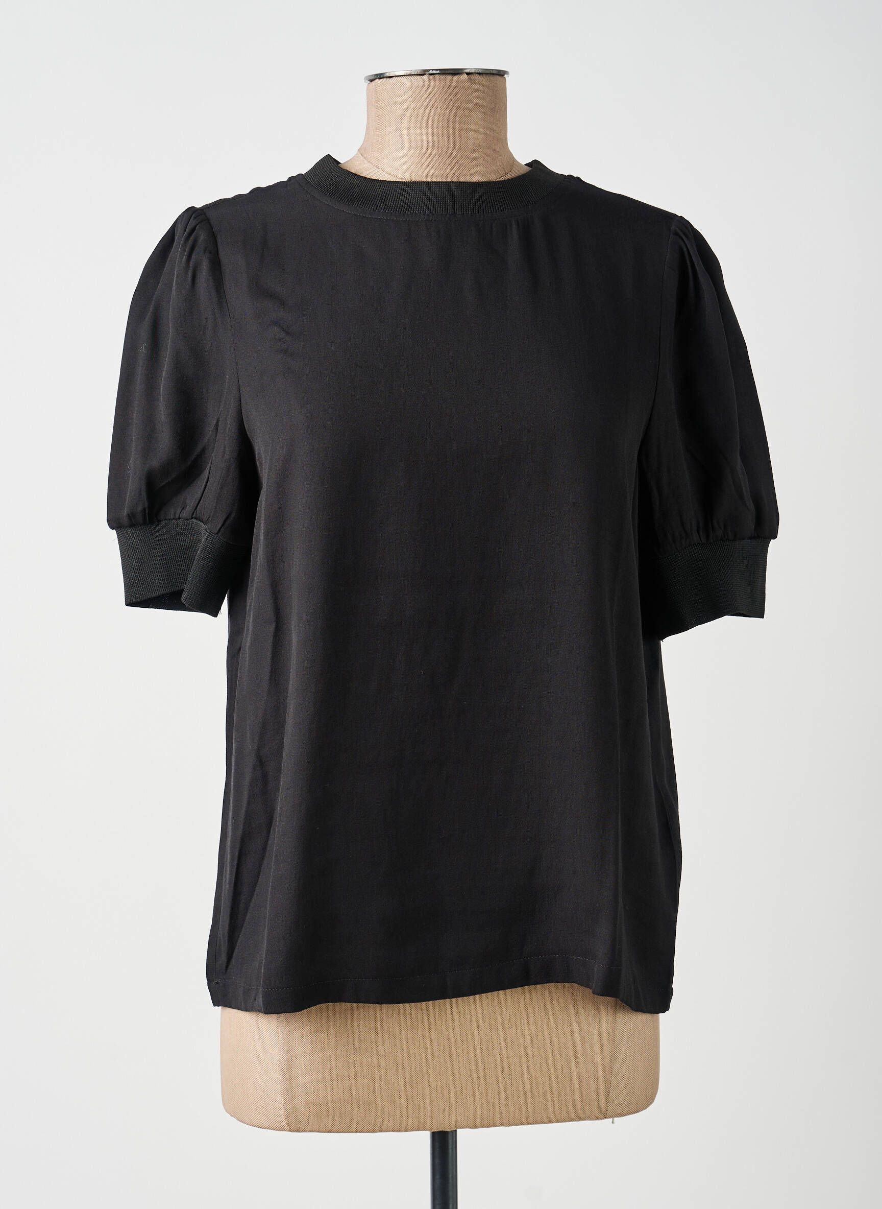 Top manches courtes manches courtes noir YAYA femme