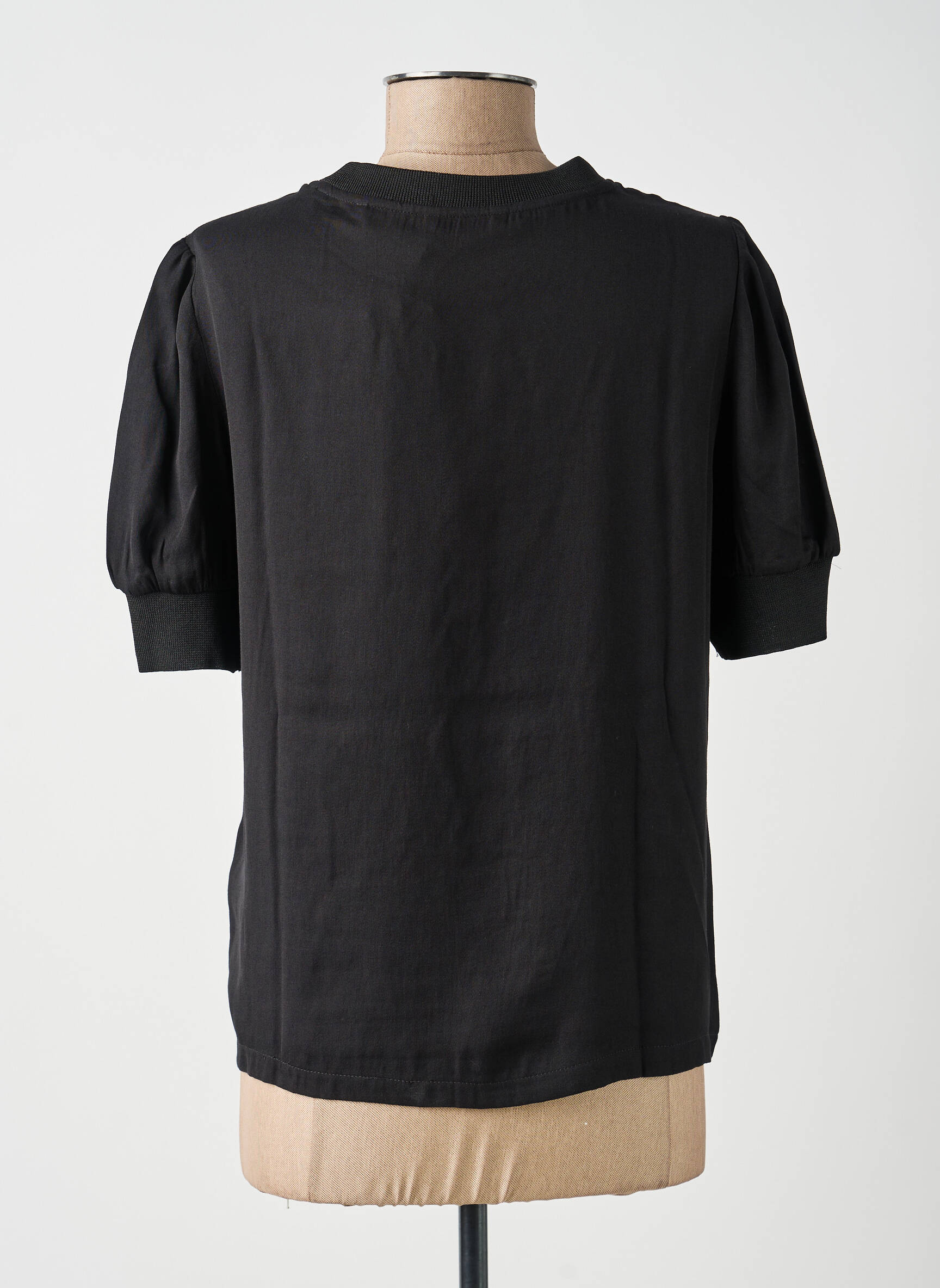 Top manches courtes manches courtes noir YAYA femme