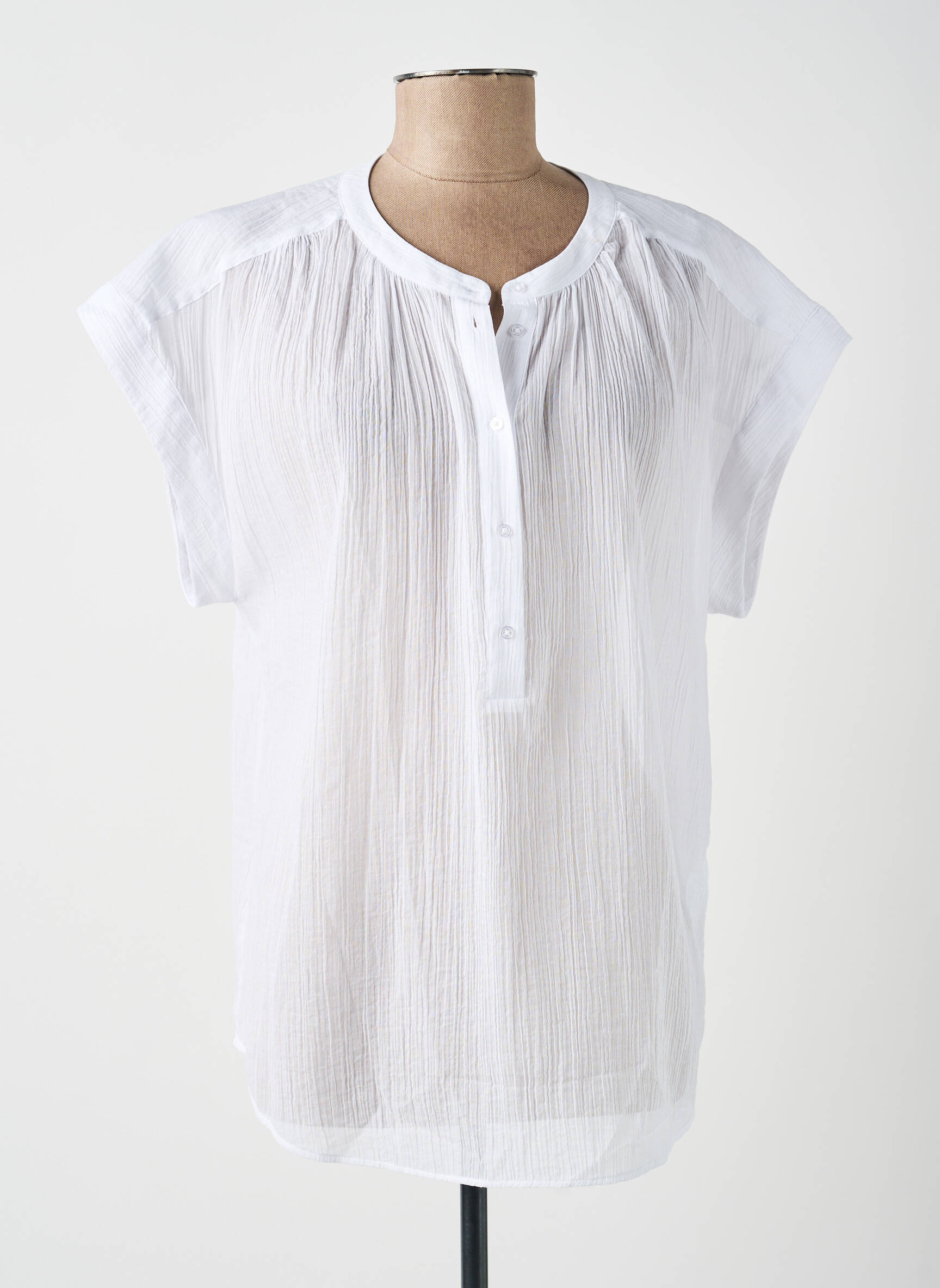 Top manches courtes manches courtes blanc YAYA femme