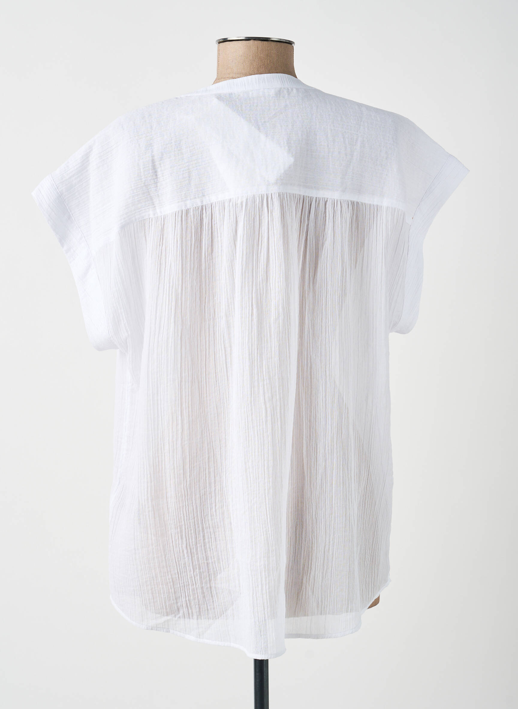 Top manches courtes manches courtes blanc YAYA femme