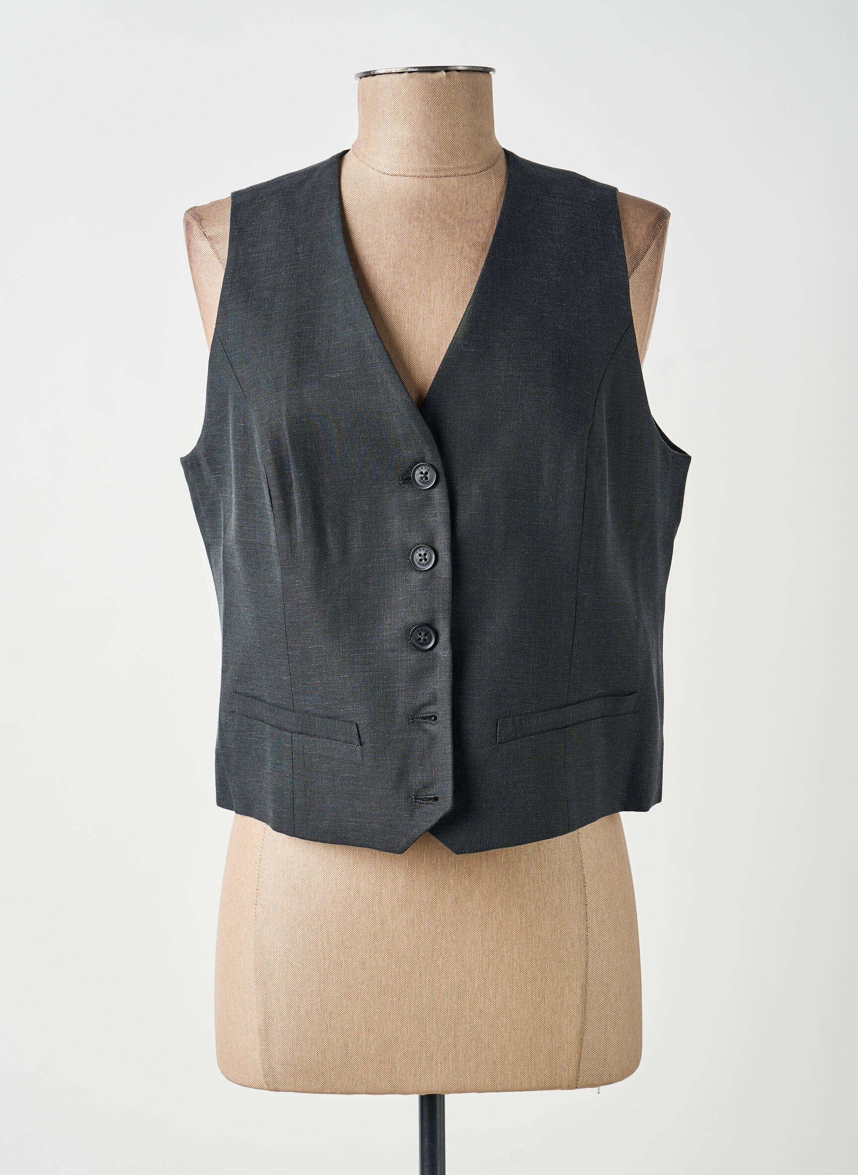 Gilet sans manche doublure gris YAYA femme